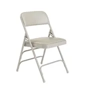 National Public Seating 1302 Folding Chair with Warm Gray Vinyl Padded Seat - (Pack of 4) 1 image
