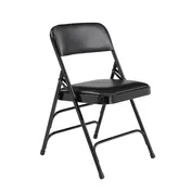 National Public Seating 1310 Nps 1300 Series Premium Vinyl Upholstered Folding Chair - Caviar Black 1 image