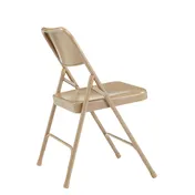 National Public Seating 201 200 Series Premium Double Hinge Beige Folding Chair (Pack of 4) 2 image