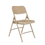 National Public Seating 201 200 Series Premium Double Hinge Beige Folding Chair (Pack of 4) 1 image