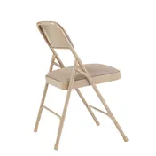 National Public Seating 2201 Steel Frame Folding Chair w/ Café Beige Fabric Back & Seat (Pack of 4) 2 image