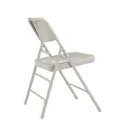 National Public Seating 200 Series Premium 302 Deluxe All-Steel Triple Brace Grey Folding Chair (4-Pack) 2 image