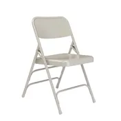 National Public Seating 200 Series Premium 302 Deluxe All-Steel Triple Brace Grey Folding Chair (4-Pack) 1 image