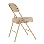 National Public Seating 3201 NPS 3200 Series Premium 2-Inch Vinyl Upholstered Double Hinge French Beige Folding Chair (Pack of 2) 2 image