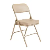 National Public Seating 3201 NPS 3200 Series Premium 2-Inch Vinyl Upholstered Double Hinge French Beige Folding Chair (Pack of 2) 1 image