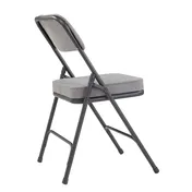 National Public Seating 3212 NPS 3200 Series Premium 2" Fabric Upholstered Double Hinge Grey Folding Chair (Pack of 2) 2 image