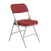 National Public Seating 3218 NPS 3200 Series Premium 2-inch Fabric Upholstered Double Hinge New Burgundy Folding Chair (Pack of 2) 1 image