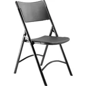 National Public Seating 610 NPS 600 Series Heavy Duty Black Plastic Folding Chair, (Pack of 4) 1 image