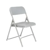 National Public Seating 802 NPS 800 Series Premium Lightweight Grey Plastic Folding Chair, (Pack of 4) 1 image