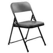 National Public Seating 820 NPS 800 Series Premium Lightweight Charcoal Slate Plastic Folding Chair (Pack of 4) 1 image