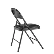 National Public Seating 950 Basics by NPS 900 Series Black Vinyl Padded Steel Folding Chair (Pack of 4) 2 image