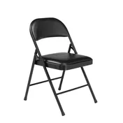National Public Seating 950 Basics by NPS 900 Series Black Vinyl Padded Steel Folding Chair (Pack of 4) 1 image