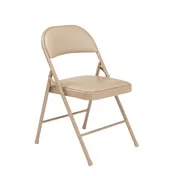 National Public Seating 951 Basics by NPS 900 Series Beige Vinyl Padded Steel Folding Chair (Pack of 4) 1 image