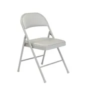 National Public Seating 952 Basics by NPS 900 Series Grey Vinyl Padded Steel Folding Chair (Pack of 4) 1 image