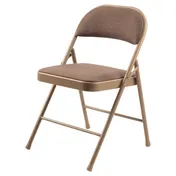 National Public Seating 973 Basics by NPS 900 Series Star Trail Brown Fabric Padded Folding Chair (Pack of 4) 1 image