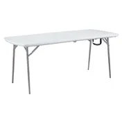 National Public Seating BMFIH3072 NPS 30 x 72 Heavy Duty Fold-in-Half Table, Speckled Grey 1 image