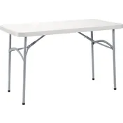 National Public Seating NPS 24" x 48" Heavy Duty Folding Table, Speckled Grey 1 image