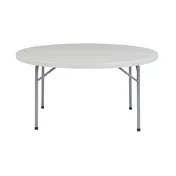 National Public Seating BT60R NPS 60" Heavy Duty Round Folding Table, Speckled Grey 1 image