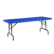 National Public Seating BTA-3072 NPS 30" x 72" Height Adjustable Heavy Duty Folding Table, Blue 1 image
