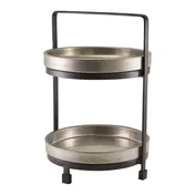 Steelite GWPRS2205 Two-Tier Stand, 8.0" x 8.5" x 12.0" Black Metal Base, 9"-12" Height - 4/Case 1 image