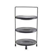 Steelite GWPRS3205 - 3-Tier Display Stand, 8" X 8.5" X 15" Black Metal, 13-16" Height, - 4/Case 1 image