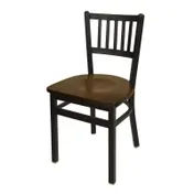 BFM Seating 2090C-SB ASH Indoor Troy Side Chair with Slat Back, Black 1 image