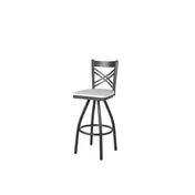 BFM Seating 2130SAWR-SB Akrin Swivel Barstool, Cross Back, Antique Wash, Steel Frame, Sand Black Finish 1 image