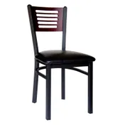 BFM Seating 2151C-SB GR4 Indoor Espy Side Chair with Wood Back, Black 1 image