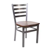 BFM Seating 2160C-CL ASH Indoor Lima Side Chair with Ladder Back 1 image