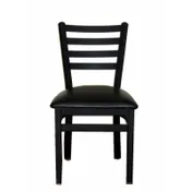 BFM Seating 2160C-SB GR4 Indoor Lima Side Chair with Ladder Back, Black 1 image