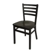 BFM Seating 2160C-SB W Indoor Lima Side Chair with Ladder Back, Black 2 image