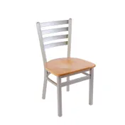 BFM Seating 2160C-SM W Indoor Lima Side Chair with Ladder Back 1 image