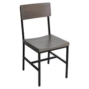 BFM Seating JS33CGRA-SB Indoor Memphis Side Chair with Gray Ash Wood Back & Seat, Black 1 image