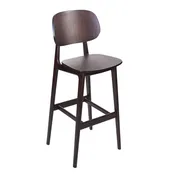 BFM Seating ZWB22DW-DW Emma Barstool, European Beechwood, Wood Veneer Back & Seat, Dark Walnut Finish 1 image