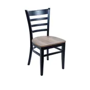 BFM Seating ZWC101BL GR3 Indoor Berkeley Side Chair with Ladder Back, Black 1 image