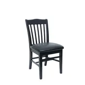 BFM Seating ZWC303BL GR4 Indoor Columbia Side Chair with Upholstered Seat, Black 1 image
