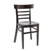 BFM Seating ZWC66BL GR3 Indoor Giulia Side Chair with Ladder Back and Upholstered Seat, Black 1 image