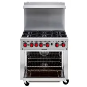 Iron Range IR-6B-C 36" Gas Restaurant Range w/ (6) Open Burners, (1) Convection Oven 180.000 BTU 1 image
