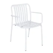 BFM Seating PHKWAC-WH Key West Stacking Arm Chair, Vertical Slat Design 1 image