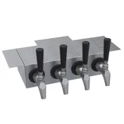 Krowne KUC-4S Draft Beer Tower, 12" OA, Glycol Cooled, Brushed Stainless Steel, 4-Tap, Under-Bar Mount 1 image