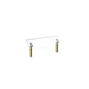 Steelite MGCIAN02XBXX Mogogo Buffet Solutions Modular Breath Guard, 47" Wide, 18.5"H, Plexiglass with Brushed Brass Segments 1 image