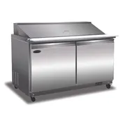 Serv-Ware SP60-24M-HC-T 61" 2-Door Mega Top Sandwich and Salad Prep Table, 24 Pans 1 image