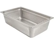 AllPoints 1331296 6" Deep Perforated Stainless Steel Steam Table Pan 24-Gauge NSF Certified 1 image