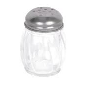 Thunder Group GLTWCS006P Cheese Shaker, 6 Oz. Capacity, Swirled Glass Base, Stainless Steel Perforated Top. Without Handle - Dozen 1 image