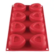 Thunder Group PLBM008S Baking Mold, 2-2/5 Oz. -40° - 550°F Temperature Range (8) Heart Cavities 2 image