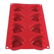 Thunder Group PLBM008S Baking Mold, 2-2/5 Oz. -40° - 550°F Temperature Range (8) Heart Cavities 1 image