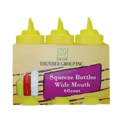 Thunder Group PLTHSB016RW Squeeze Bottle, 16 Oz., Wide Mouth Plastic, Red, 6 Each - Pack 1 image