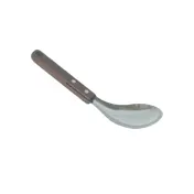 Thunder Group SLLA002 Vegetable Spoon, Angled, Concaved, Wood Handle, Stainless Steel 1 image