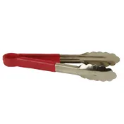Thunder Group SLTG812R Utility Tongs, 12" L, One-Piece, Non-Slip, Red 1 image