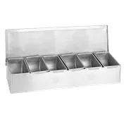 Thunder Group SSCD006 Bar Condiment Dispenser, Countertop Design, 6-Compartment 1 image